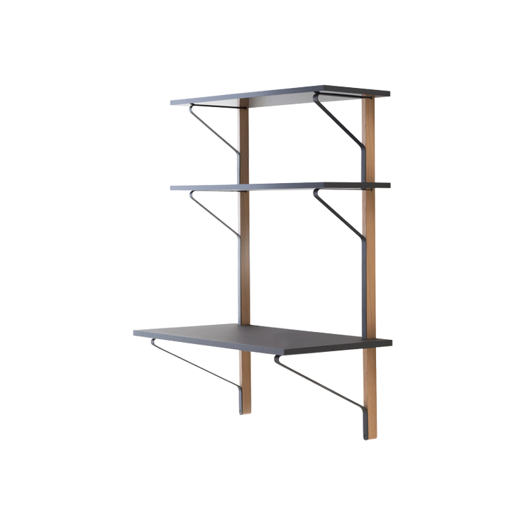 Perfekt til hjemmekontoret. Hylle med skrivebord Kaari, 100 cm bred