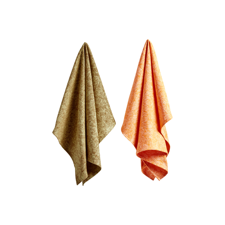 Vakkert mønstrede kjøkkenhåndklær fra Hay designet av Scholten &amp; Baijings. Kommer i én pakke med 2 stk.
