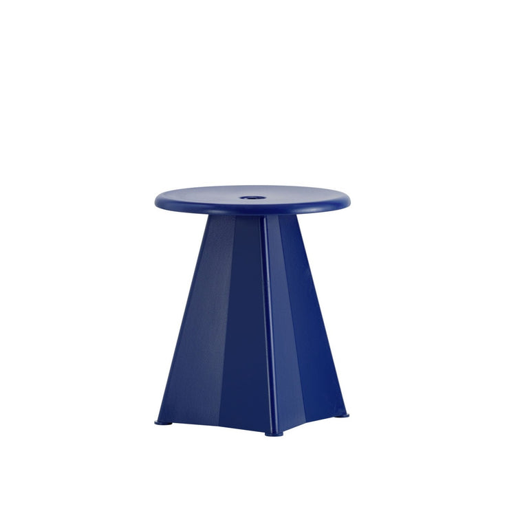 Tabouret Métallique i fargen Prouvé Bleu Marcoule.