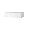 Stuebordet Plinth Low i hvit carrara marmor.
