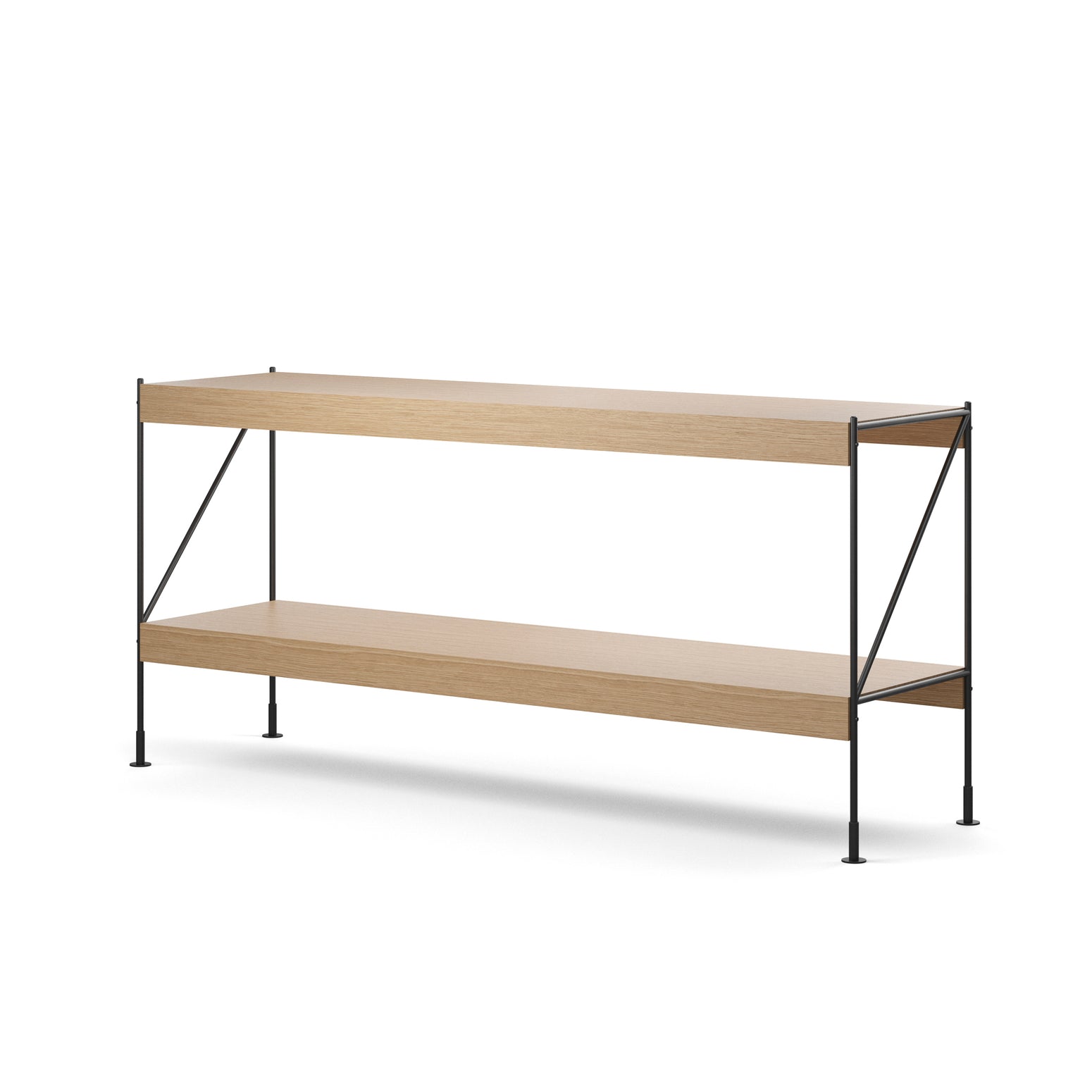 Hylle Zet Storage System - hyller i eik og svart ramme
