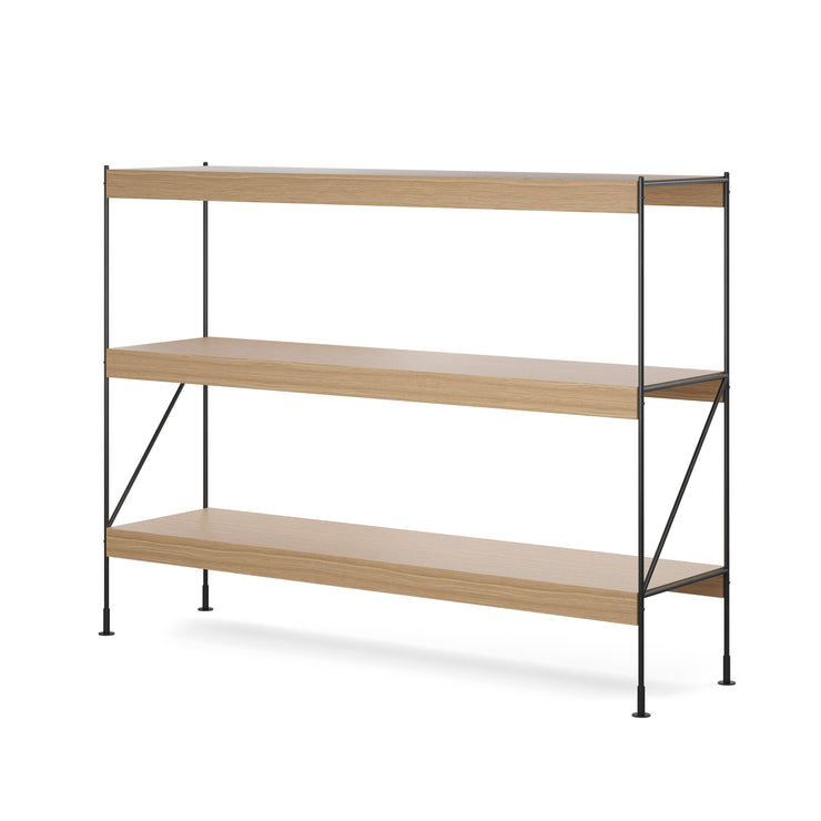 Hylle Zet Storage System - hyller i eik og svart ramme