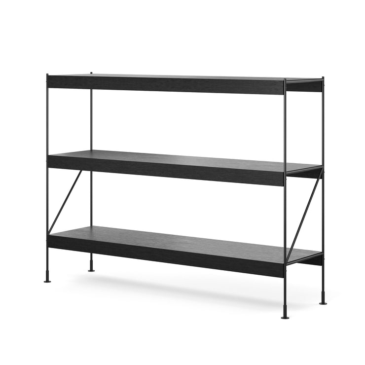 Hylle Zet Storage System - svarte hyller og svart ramme