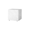 Sidebordet Plinth Cubic, fra Menu i hvit marmor er designet av Norm Architects.
