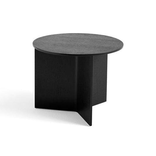 Sidebord Slit table round svartlakkert