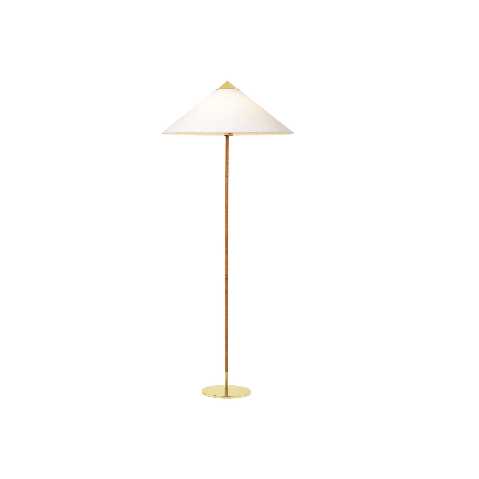 Gulvlampen 9602 med skjerm i tekstil.