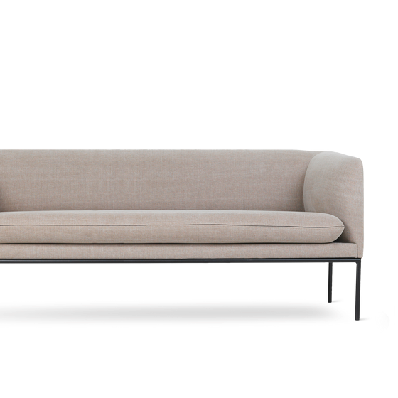 Turn Sofa 3 Black- Cotton Linen Natural