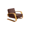 Lenestol 400 Tank Armchair - Armlener i walnut stain, Polstring: Leather Sörensen Elegance, i fargen 20193 indian red