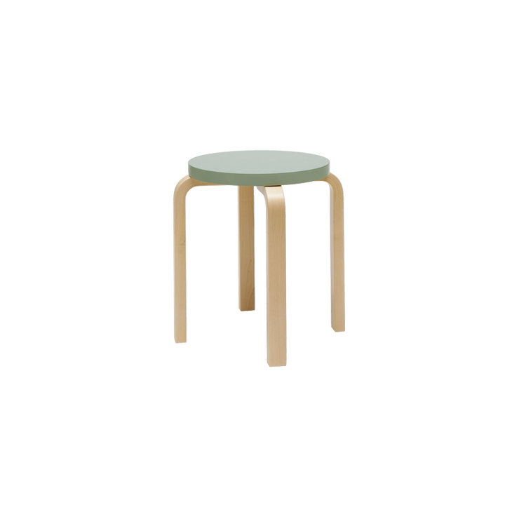 Stool E60 med grønt sete, "Paimio green"