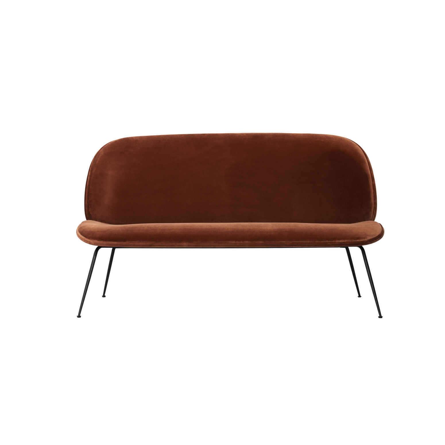 2-seteren Beetle, fra Gubi er perfekt i en gang eller i et rom som venter på en liten sofa.