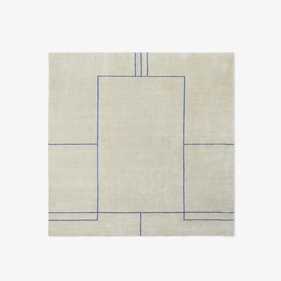 Teppe Cruise rug 2,4x2,4 m, beige med blå stripe