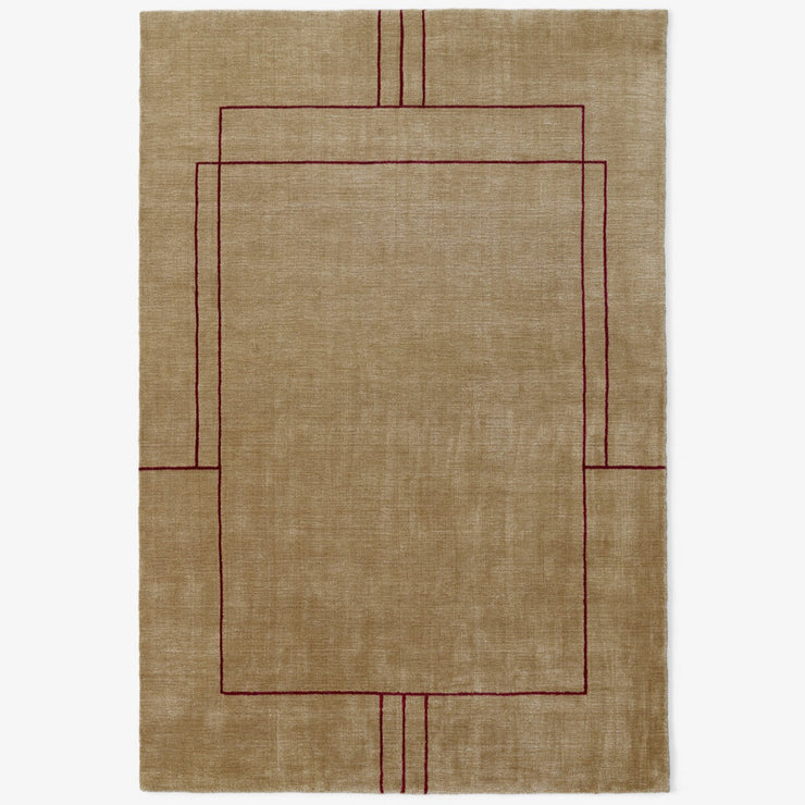 Teppe Cruise rug 2x3 m, gyllenbrun med burgunder stripe