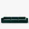 Develius 3-seter modulsofa Konfigurasjon D, Tekstil Velvet 01 forest (grønn fløyel) 