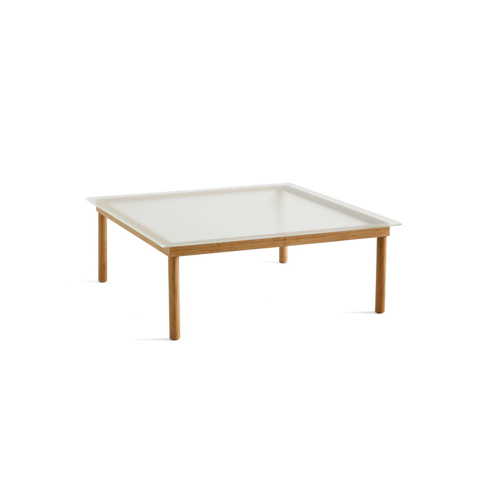 Understell i klarlakkert eik med rillet glass