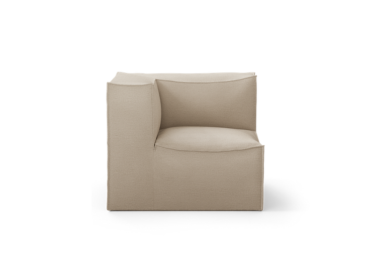 Natural rich linen hjørne- connecting corner small. Mål: B 95 x H 76 x D 95 cm