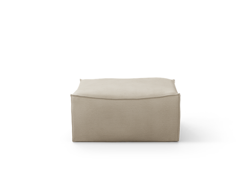Natural rich linen puff small kvadrat. Mål: B 95 x H 42 x D 95 cm