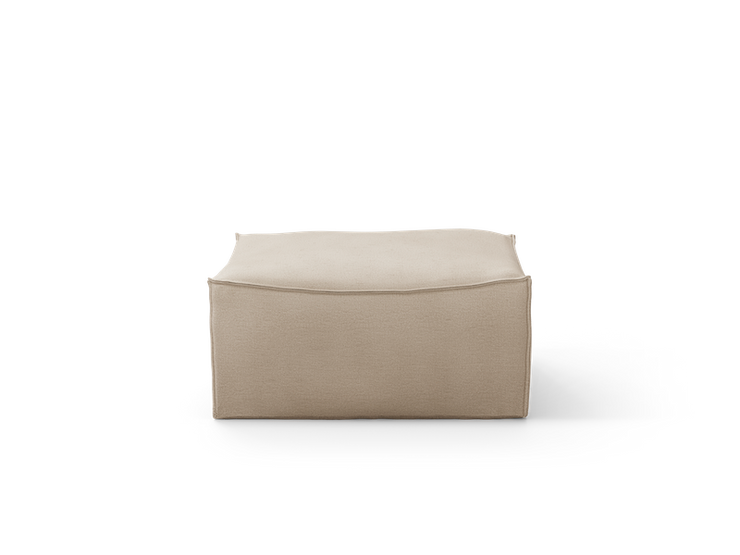 Natural rich linen puff small kvadrat. Mål: B 95 x H 42 x D 95 cm