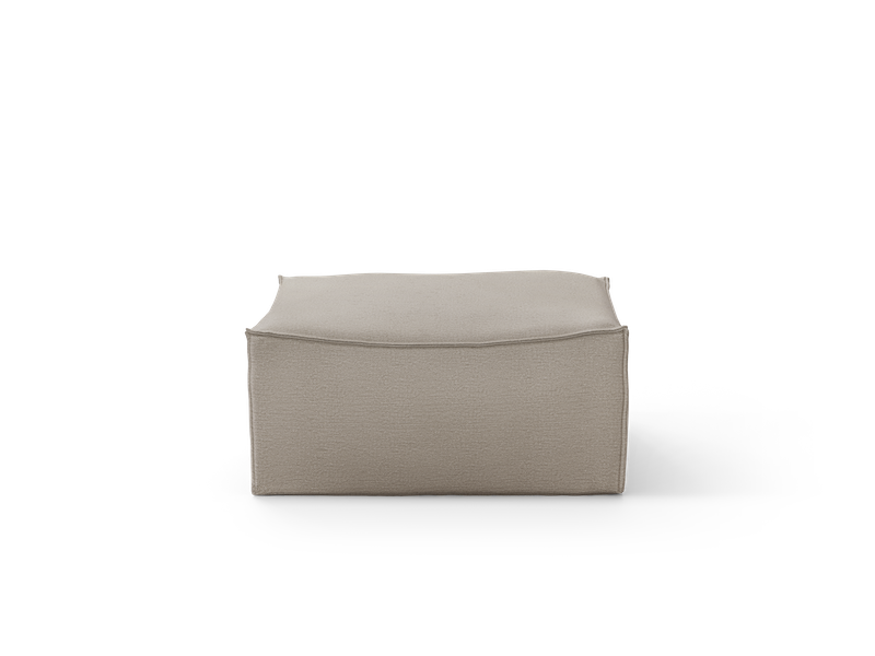Cotton linen natural puff small kvadrat. Mål: B 95 x H 42 x D 93 cm