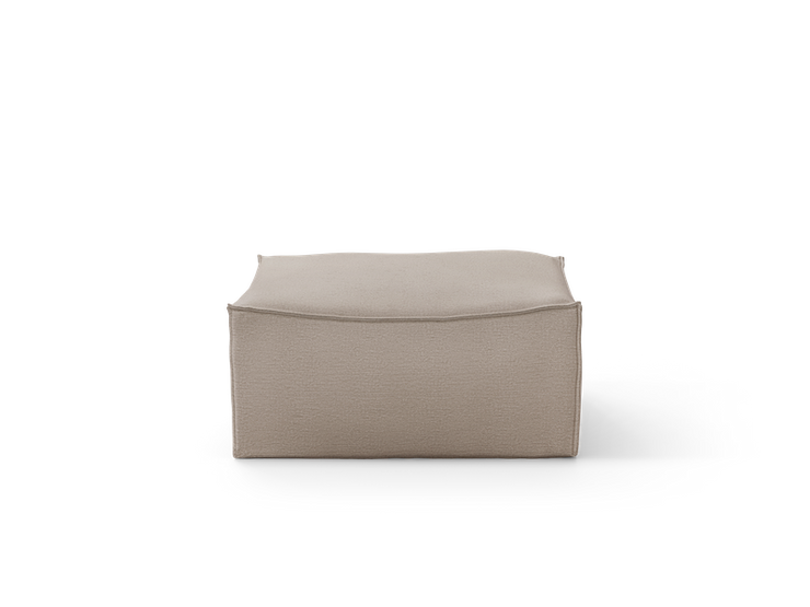 Cotton linen natural puff small kvadrat. Mål: B 95 x H 42 x D 93 cm