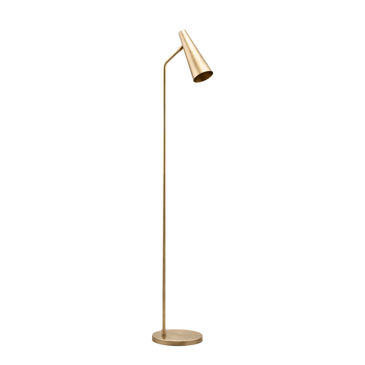 Elegant gulvlampe med messingfinish