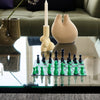 Stuebord Kofi med svart understell, plate i klart glass