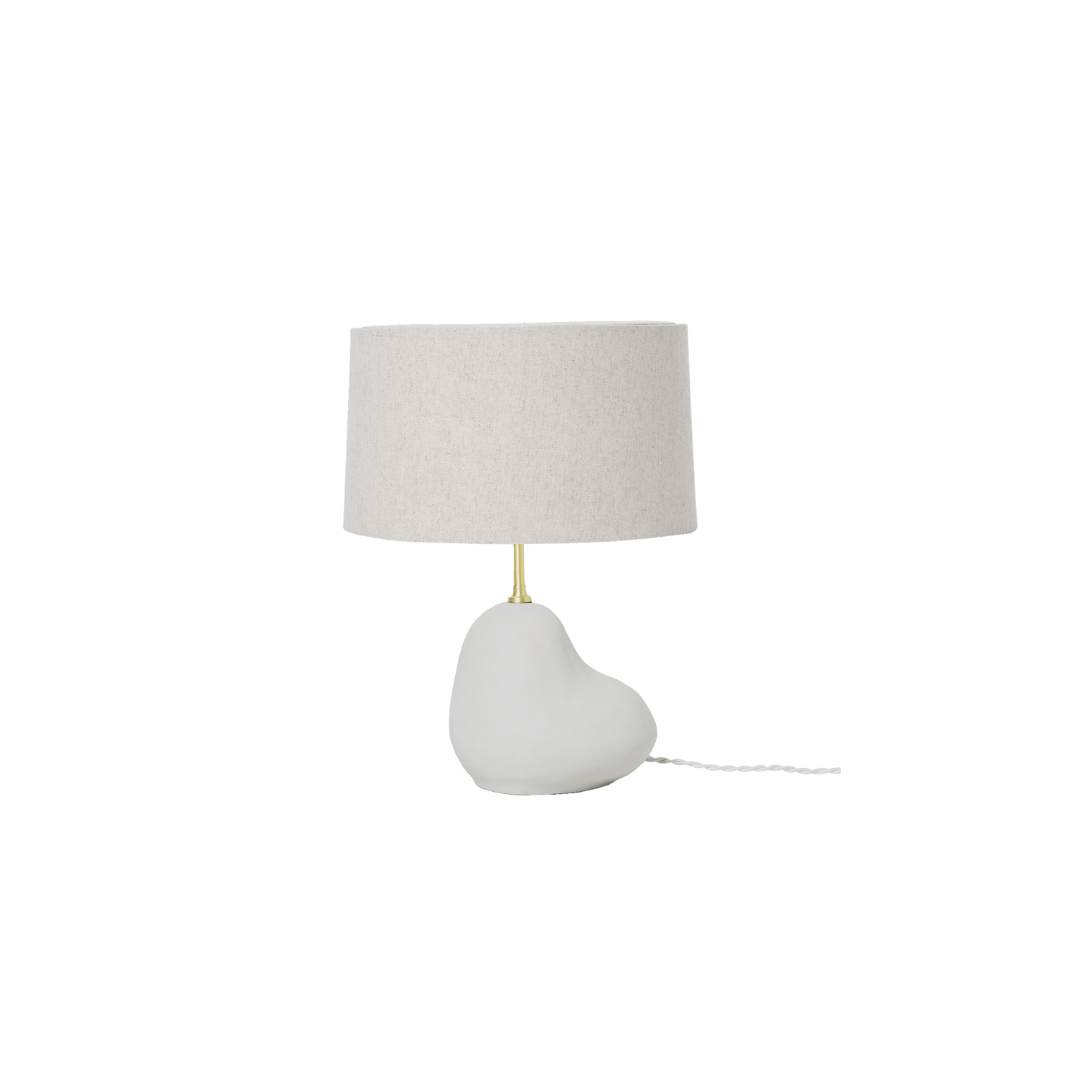 Bordlampe Hebe small i off-white keramikk med linskjerm fra Ferm Living