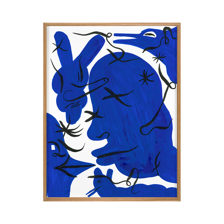 Spesialutgave av The Blues Movement av Jaime Hayon - ramme i vokset eik