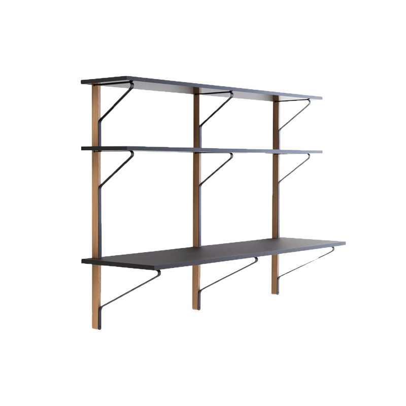 Perfekt til hjemmekontoret. Hylle med skrivebord Kaari, 200 cm bred