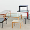 Glassbordet Kofi Table kommer i flere størrelser, og både rektangulær og kvadratisk versjon.