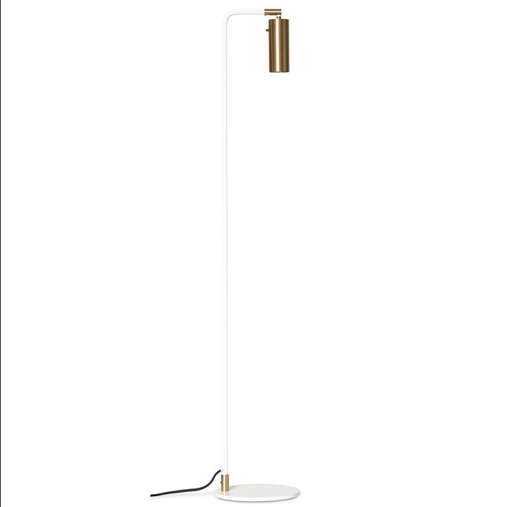 Gulvlampe Lektor Floor, hvit og messing