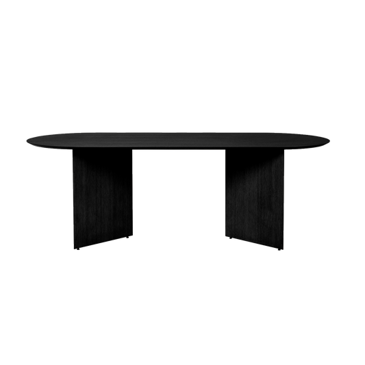 Ovalt bord i svart finér