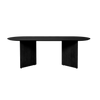 Ovalt bord i svart finér