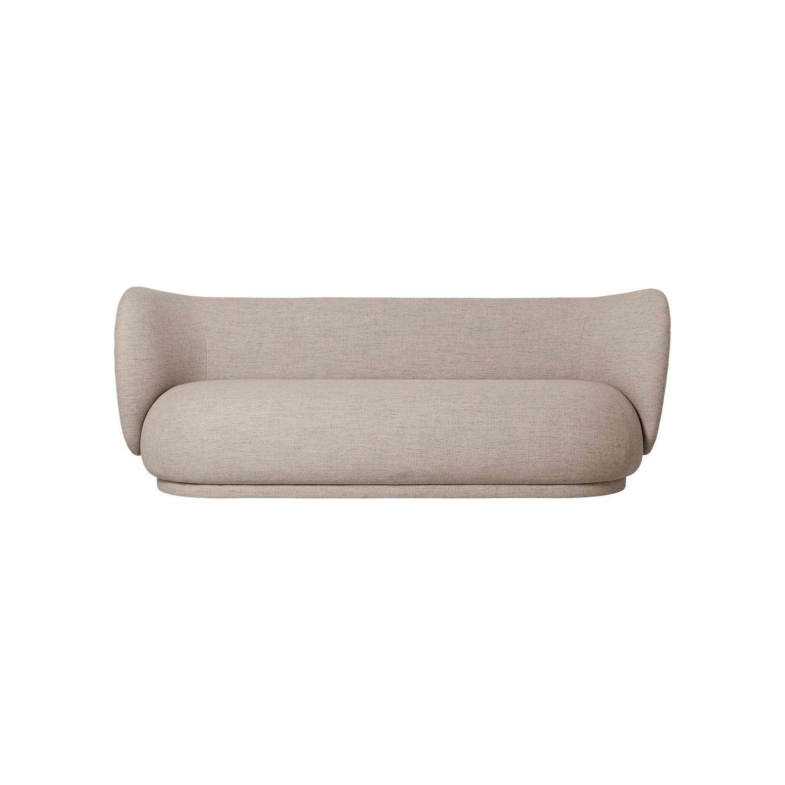 Sofa Rico 3 seter fra Ferm Living i tekstilet Bouclé i fargen Sand