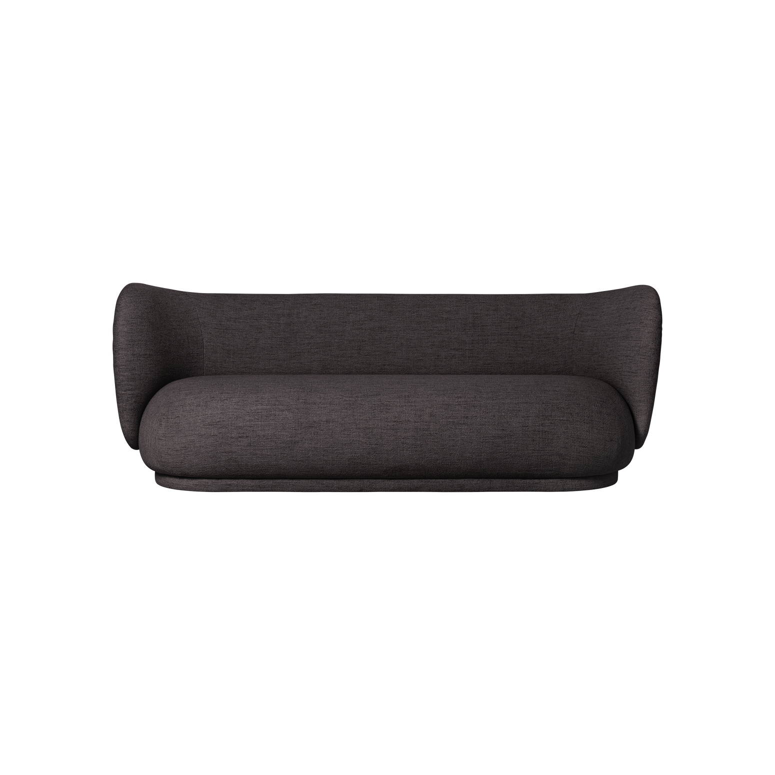 Sofa Rico 3 seter fra Ferm Living i tekstilet Bouclé i fargen Warm Dark Grey
