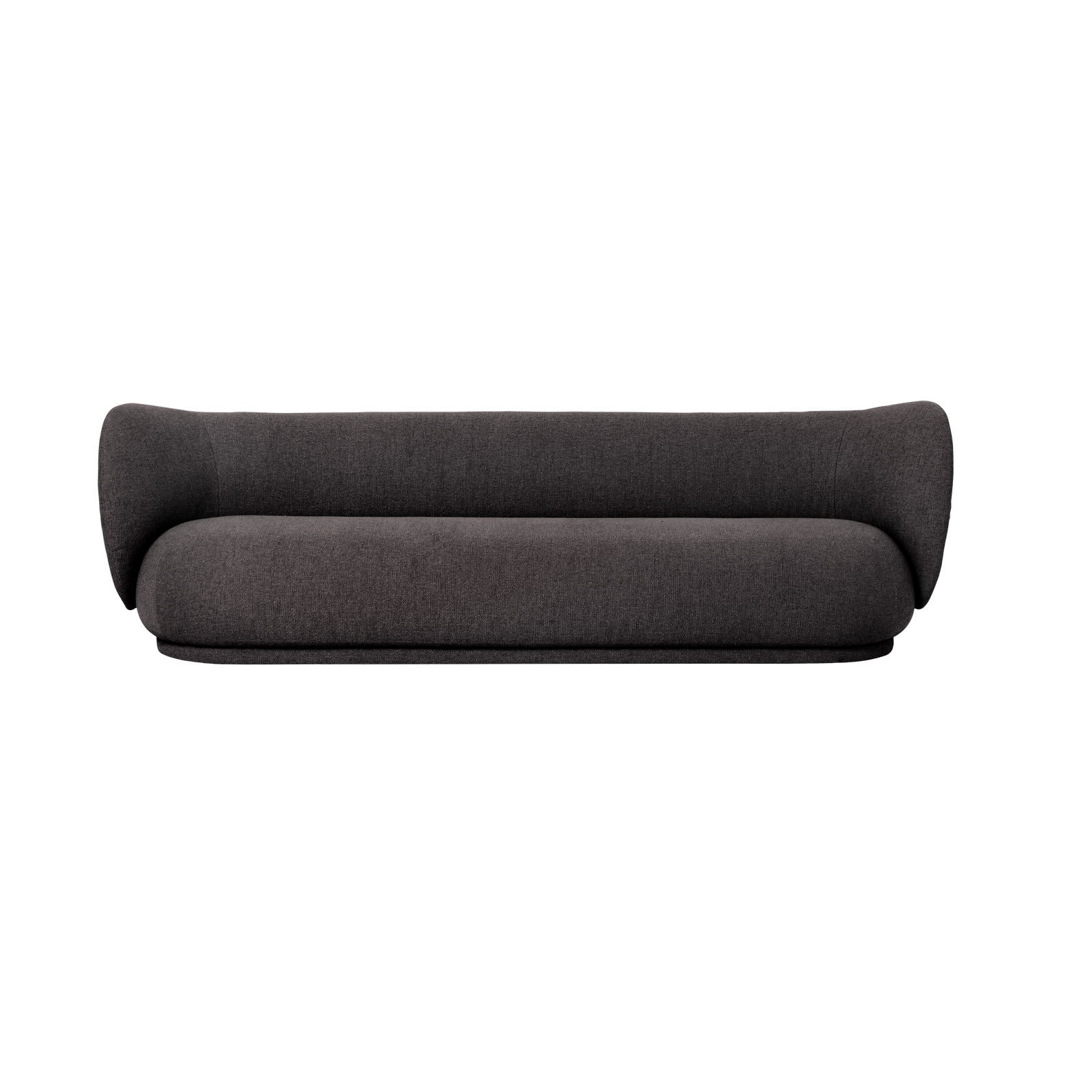 Sofa Rico 4 seter fra Ferm Living i tekstilet Bouclé i fargen Warm Dark Grey
