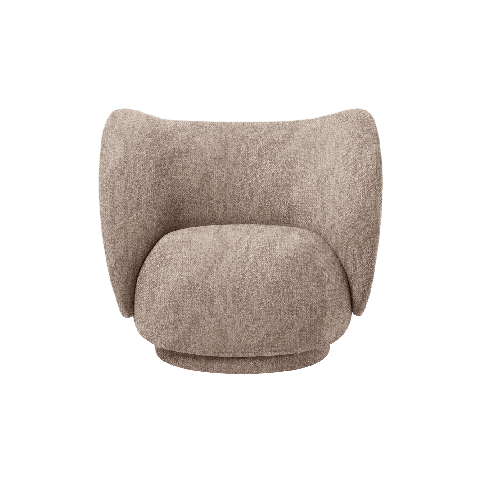 Lenestol Rico Lounge Chair fra Ferm Living i tekstilet Bouclé i fargen Sand (Prisgruppe 3)
