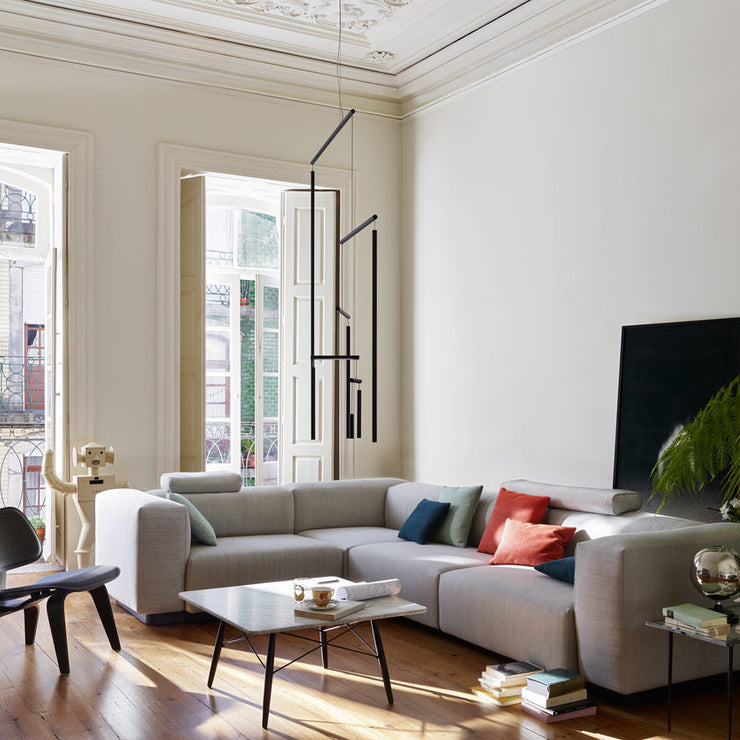 Eames Coffee Table med topp i hvit Carrara-marmor