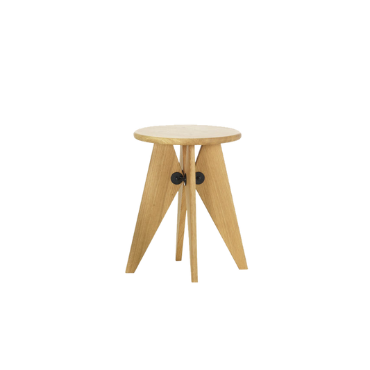 Sidebordet Tabouret Solvay fra Vitra, har den tydelige signaturen til den franske designeren Jean Prouvé,