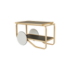 901 Tea Trolley med hyller i svart linoleum
