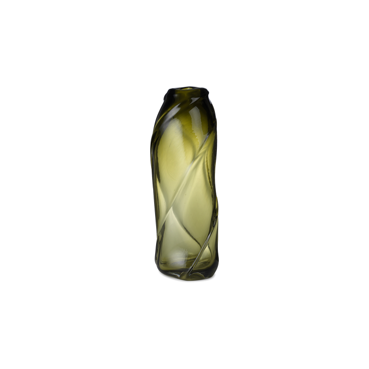 Munnblåst, stor vase i vakkert, farget glass