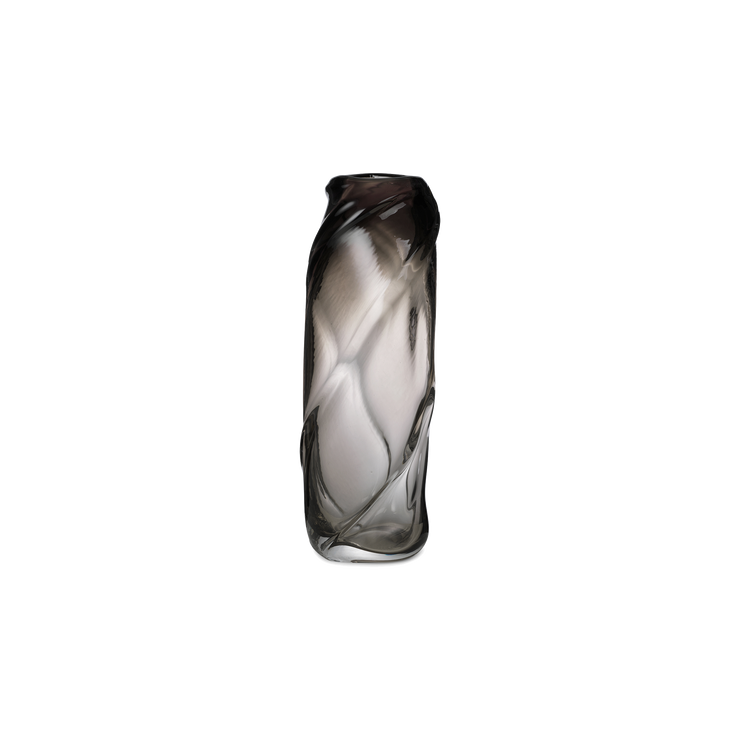 Munnblåst, stor vase i vakkert, farget glass