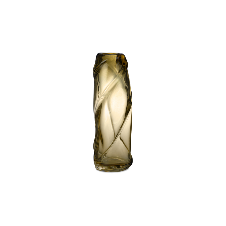 Munnblåst, stor vase i vakkert, farget glass