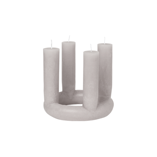Stearinlys advent Lucia lys grå