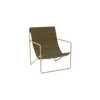 Desert chair med ramme i cashmere og tekstil i oliven