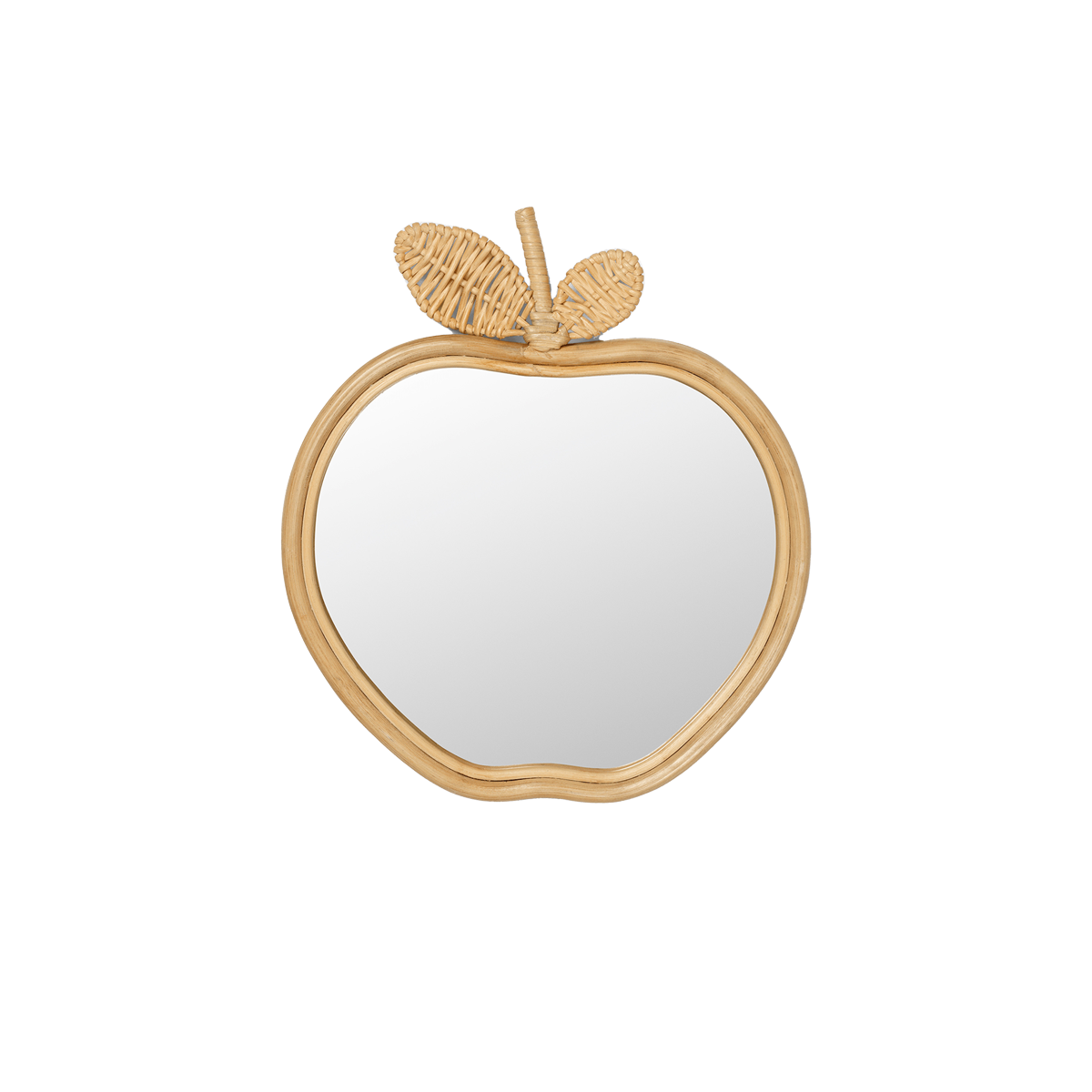 Apple Mirror er et lite og lekent speil som bringer litt natur til interiøret med en ramme i bambus og rotting. 