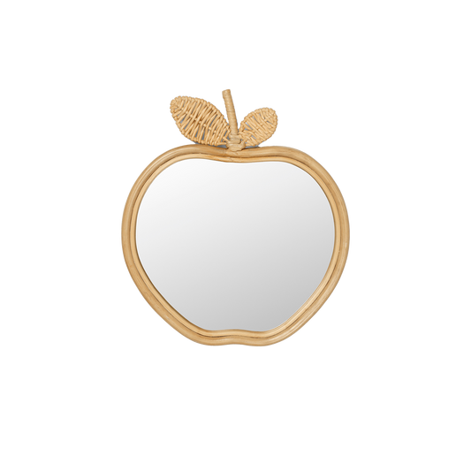 Apple Mirror er et lite og lekent speil som bringer litt natur til interiøret med en ramme i bambus og rotting. 