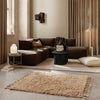 Pute Calm Cushion camel/black 80x80 cm fra Ferm Living