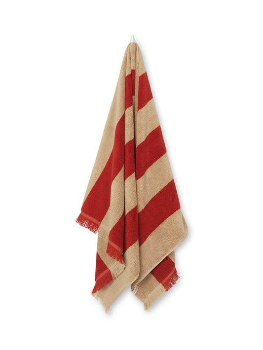 Håndkle Alee bath towel light camel/red