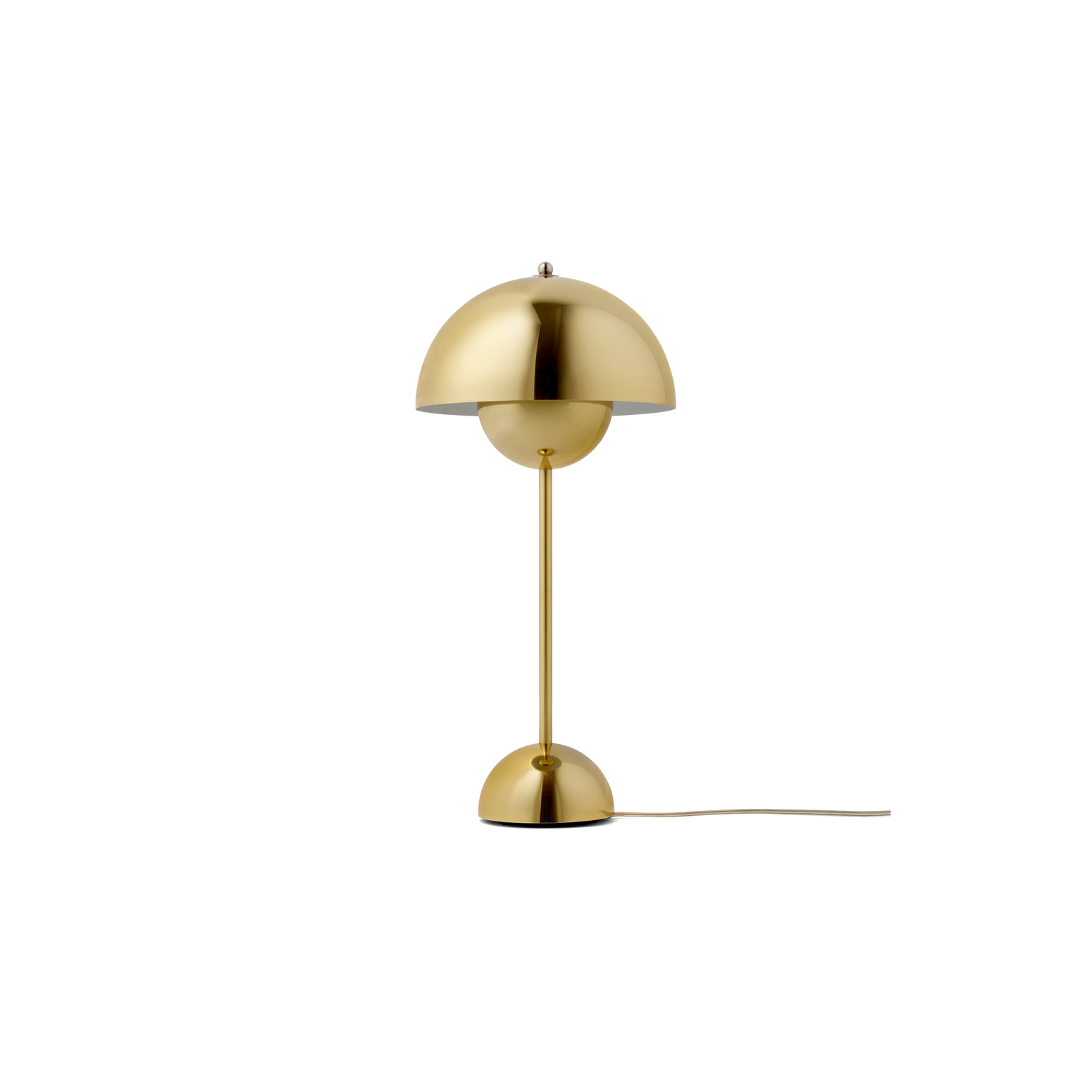 Blank messinglampe med kul 60-tallsvibe!