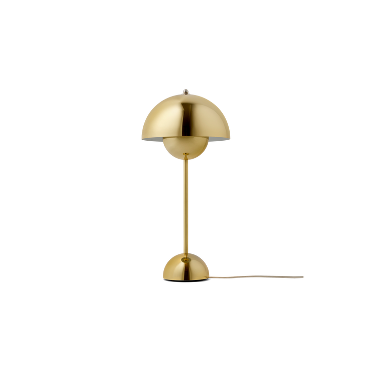 Blank messinglampe med kul 60-tallsvibe!